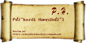 Pákozdi Hannibál névjegykártya